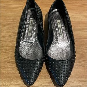 Manolo Blahnik Black Studded Flats Sleek Design 7.5